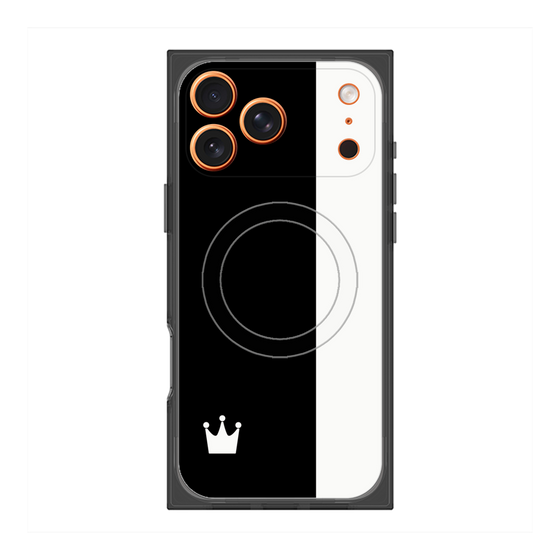 プレミアムスクエアケース with MagSafe［ CASEPLAY Bi-Colors Black & White - ケースプレイ・バイカラー ブラック＆ホワイト ］