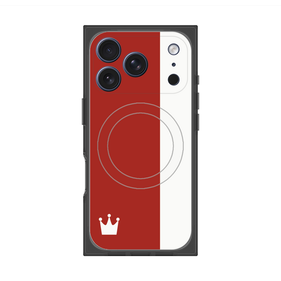 プレミアムスクエアケース with MagSafe［ CASEPLAY Bi-Colors Red & White - ケースプレイ・バイカラー レッド＆ホワイト ］