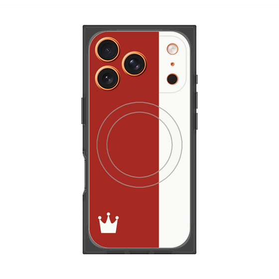 プレミアムスクエアケース with MagSafe［ CASEPLAY Bi-Colors Red & White - ケースプレイ・バイカラー レッド＆ホワイト ］