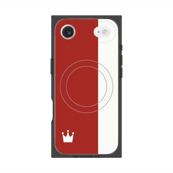 プレミアムスクエアケース with MagSafe［ CASEPLAY Bi-Colors Red & White - ケースプレイ・バイカラー レッド＆ホワイト ］