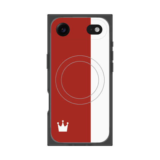 プレミアムスクエアケース with MagSafe［ CASEPLAY Bi-Colors Red & White - ケースプレイ・バイカラー レッド＆ホワイト ］