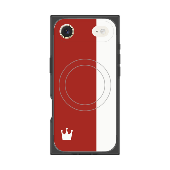 プレミアムスクエアケース with MagSafe［ CASEPLAY Bi-Colors Red & White - ケースプレイ・バイカラー レッド＆ホワイト ］