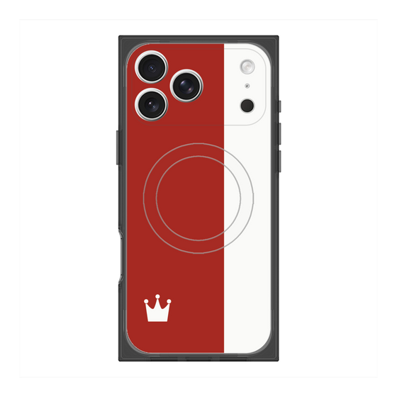 プレミアムスクエアケース with MagSafe［ CASEPLAY Bi-Colors Red & White - ケースプレイ・バイカラー レッド＆ホワイト ］