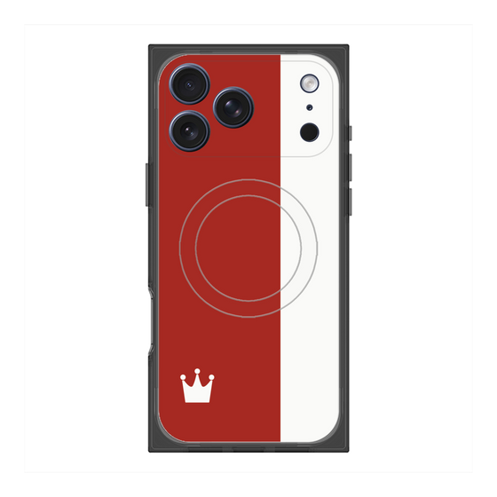 プレミアムスクエアケース with MagSafe［ CASEPLAY Bi-Colors Red & White - ケースプレイ・バイカラー レッド＆ホワイト ］