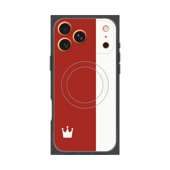 プレミアムスクエアケース with MagSafe［ CASEPLAY Bi-Colors Red & White - ケースプレイ・バイカラー レッド＆ホワイト ］