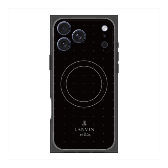 プレミアムスクエアケース with MagSafe［ LANVIN en Bleu Tiny dots Black - ランバン ドット ブラック ］