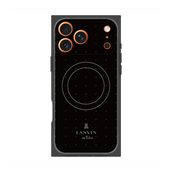 プレミアムスクエアケース with MagSafe［ LANVIN en Bleu Tiny dots Black - ランバン ドット ブラック ］
