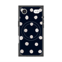プレミアムスクエアケース with MagSafe［ 水彩ドット・レトロカラー - Navy ］