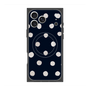 プレミアムスクエアケース with MagSafe［ 水彩ドット・レトロカラー - Navy ］