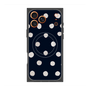 プレミアムスクエアケース with MagSafe［ 水彩ドット・レトロカラー - Navy ］