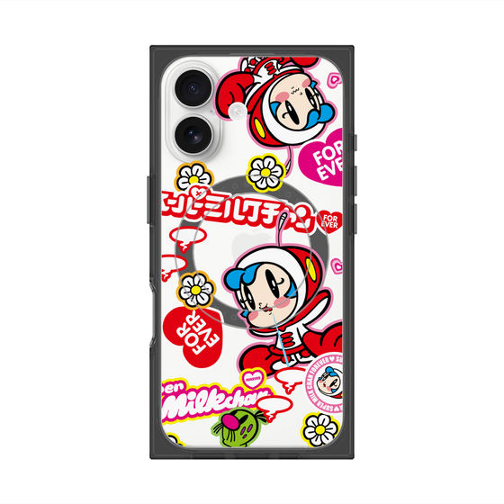 プレミアムスクエアケース with MagSafe［ スーパーミルクチャンFOREVER♥ - ロゴ＆キャラ ］