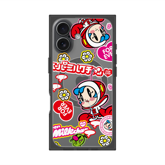 プレミアムスクエアケース with MagSafe［ スーパーミルクチャンFOREVER♥ - ロゴ＆キャラ ］