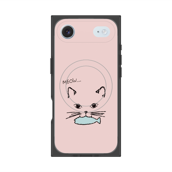 プレミアムスクエアケース with MagSafe［ 食いしん坊なねこ - Pink ］