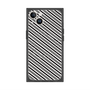プレミアムスクエアケース with MagSafe［ Small Stripe - Gray × Black ］