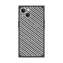 プレミアムスクエアケース with MagSafe［ Small Stripe - Gray × Black ］