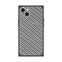 プレミアムスクエアケース with MagSafe［ Small Stripe - Gray × Black ］