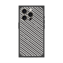 プレミアムスクエアケース with MagSafe［ Small Stripe - Gray × Black ］
