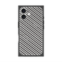 プレミアムスクエアケース with MagSafe［ Small Stripe - Gray × Black ］