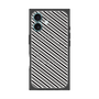 プレミアムスクエアケース with MagSafe［ Small Stripe - Gray × Black ］