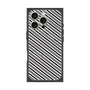 プレミアムスクエアケース with MagSafe［ Small Stripe - Gray × Black ］