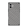 プレミアムスクエアケース with MagSafe［ Small Stripe - Gray × Black ］