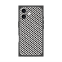 プレミアムスクエアケース with MagSafe［ Small Stripe - Gray × Black ］