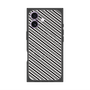 プレミアムスクエアケース with MagSafe［ Small Stripe - Gray × Black ］