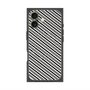 プレミアムスクエアケース with MagSafe［ Small Stripe - Gray × Black ］