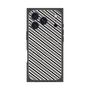 プレミアムスクエアケース with MagSafe［ Small Stripe - Gray × Black ］