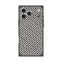 プレミアムスクエアケース with MagSafe［ Small Stripe - Gray × Black ］