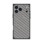 プレミアムスクエアケース with MagSafe［ Small Stripe - Gray × Black ］