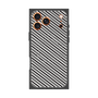 プレミアムスクエアケース with MagSafe［ Small Stripe - Gray × Black ］