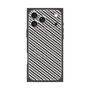 プレミアムスクエアケース with MagSafe［ Small Stripe - Gray × Black ］