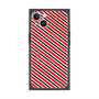 プレミアムスクエアケース with MagSafe［ Small Stripe - Red × Black ］