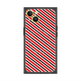 プレミアムスクエアケース with MagSafe［ Small Stripe - Red × Black ］