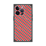 プレミアムスクエアケース with MagSafe［ Small Stripe - Red × Black ］