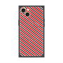 プレミアムスクエアケース with MagSafe［ Small Stripe - Red × Black ］