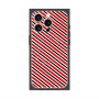 プレミアムスクエアケース with MagSafe［ Small Stripe - Red × Black ］