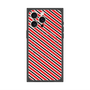 プレミアムスクエアケース with MagSafe［ Small Stripe - Red × Black ］