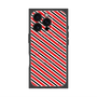 プレミアムスクエアケース with MagSafe［ Small Stripe - Red × Black ］