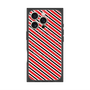 プレミアムスクエアケース with MagSafe［ Small Stripe - Red × Black ］