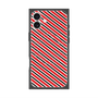プレミアムスクエアケース with MagSafe［ Small Stripe - Red × Black ］