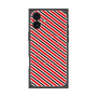プレミアムスクエアケース with MagSafe［ Small Stripe - Red × Black ］