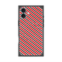 プレミアムスクエアケース with MagSafe［ Small Stripe - Red × Black ］