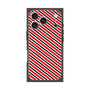 プレミアムスクエアケース with MagSafe［ Small Stripe - Red × Black ］