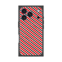 プレミアムスクエアケース with MagSafe［ Small Stripe - Red × Black ］