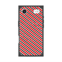 プレミアムスクエアケース with MagSafe［ Small Stripe - Red × Black ］
