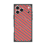 プレミアムスクエアケース with MagSafe［ Small Stripe - Red × Black ］
