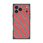 プレミアムスクエアケース with MagSafe［ Small Stripe - Red × Black ］
