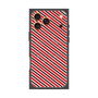 プレミアムスクエアケース with MagSafe［ Small Stripe - Red × Black ］
